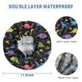 thumbnail image 3 of Shower Caps,Black Cartoon Colorful Dinosaurs Plants Pattern Waterproof Shower Cap for Women 4 Pieces,Double Reusable Hair Cover for Shower PEVA Elastic Stretch Hem, 3 of 7
