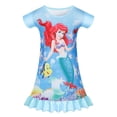 thumbnail image 1 of Niñas sirena princesa vestido bebé niño verano dibujos animados casual manga corta, azul, tamaño: 120 cm Feliz Sencillez, 1 of 5