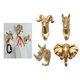thumbnail image 1 of 4x Cabeza de Animal de Pared Lves Montadas en Pared Sombrero Perchero Estante Dorado Macarena Gancho decorativo de resina, 1 of 8