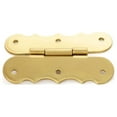 thumbnail image 4 of Renovators Supply 3/8" Offset Door Hinges Scalloped Flush Cabinet Hinges 1.75 x 3.5 x 3 in. Polished Solid Brass Cabinet Door H Hinges Brass Interior Door Hardware, 4 of 7