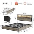 thumbnail image 2 of GUNAITO Full Bed Frame with 2 Drawers Headboard Platform Bed Frame with LED Lights Charging Station Gray, 2 of 5
