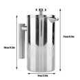 thumbnail image 3 of Cafetière à Pression Française, Cafetière en Acier Inoxydable, Cafetière à Double Paroi Isolée avec Filtre [800 ml], 3 of 9