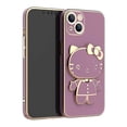 thumbnail image 1 of Plating Hello Kitty Phone Case for iPhone 15 14 13 12 11 Pro Max Mini XR XS X 8 7 6 6S Plus SE 2020 Mirror Holder Stand Cover RJ, 1 of 7