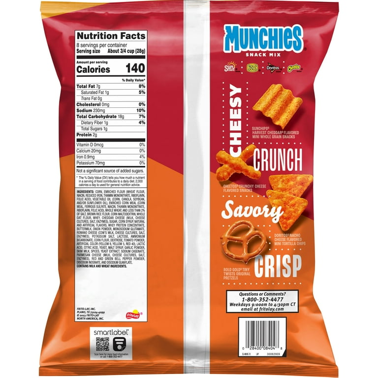 Munchies Cheese Fix Snack Mix, 8 Ounce Bag, Includes Sunchips