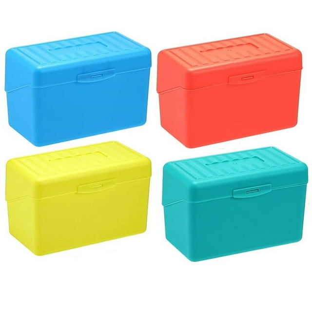 Caja para Guardar Tarjetas de Índice de 3 X 5 Pulgadas, Caja Organizadora para Guardar Tarjetas de Índice de 3 X 5 Pulgadas, Paquete de 4 Colores