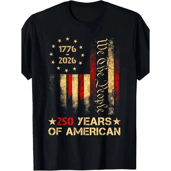 Patriotic 250 Years of American Independence 1776-2026 We The People Men's Graphic T-Shirt