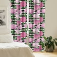 thumbnail image 2 of Ambesonne Spring Curtains, Peonies Monochrome Lines, Pair of 28"x95", Pastel Pink and Fern Green, 2 of 5