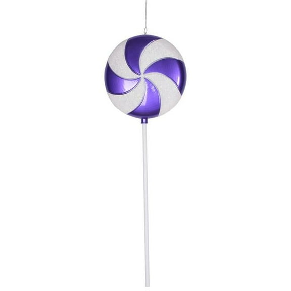 24 in. Purple & White Candy Lollipop Christmas Ornament