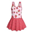thumbnail image 7 of FOR U DESIGNS Girls' Sleeveless One-Piece Swimsuit Quick Dry Tank Bathing Suit Swimwear with Short Bathing Suit for Kids, Strawberry, 7 of 7