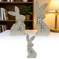 thumbnail image 2 of zhangmingg Easter Home Wooden Bunny Layered Tray Farmhouse Style Desktop Ornament, 2 of 6