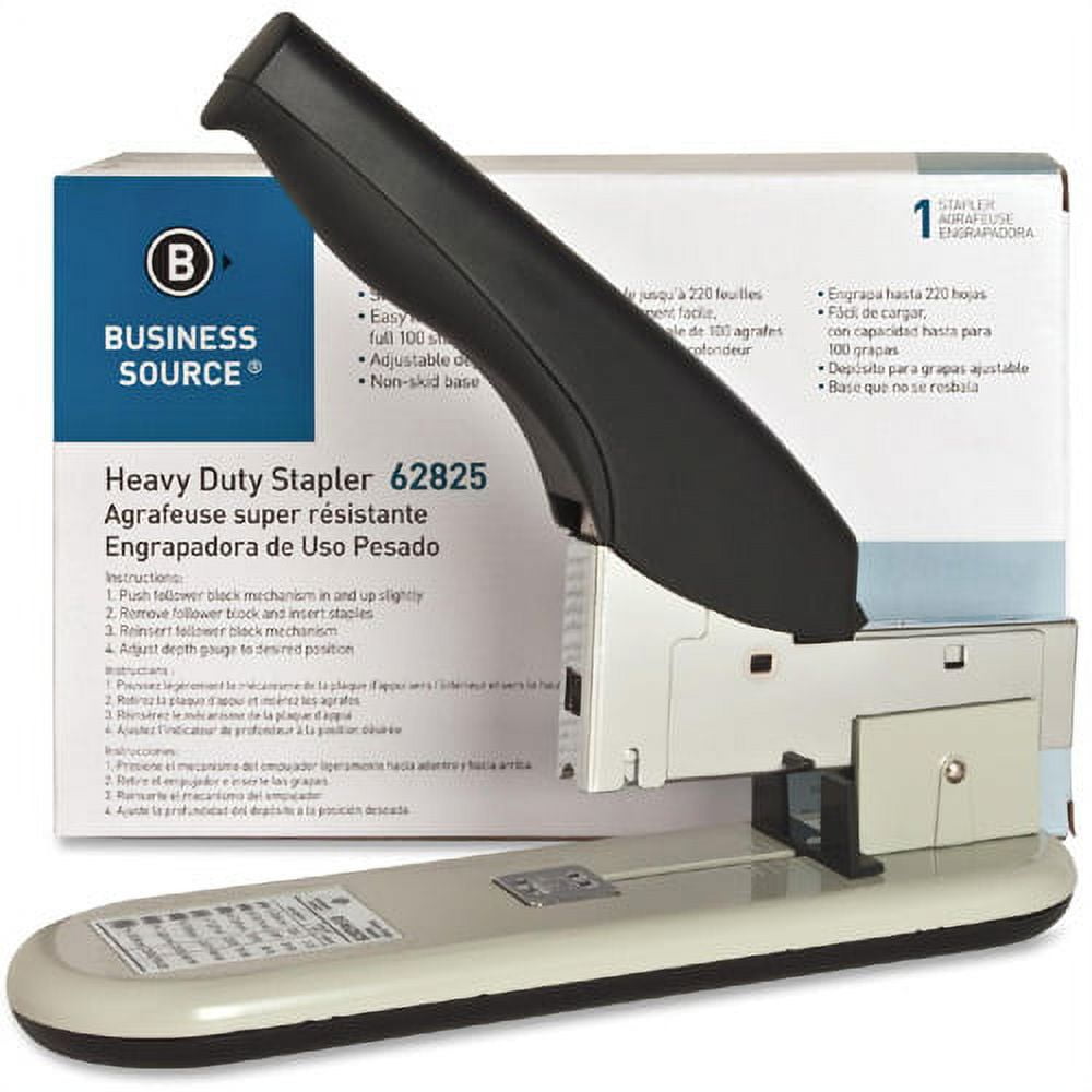 Business Source, BSN62825, Heavy-duty Stapler, 1 Each, Black,Putty