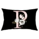 thumbnail image 2 of Xihbxyly Funda de Almohada Floral, Elegante Diseño Del Alfabeto Inglés, Suave Poliéster Color Melocotón, Ideal para Sofá Cama, Sillón, Aspecto Acogedor y Moderno, Tamaño 50 X 30 Cm, Ideal Como Regalo, 2 of 2