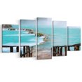 thumbnail image 2 of Old Bridge into Mexico Waterfall - Seashore Canvas Art Print, 2 of 3