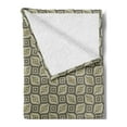 thumbnail image 2 of Abstract Soft Flannel Fleece Throw Blanket, Retro Style Spots and Tapered Lines Arranged in Wavy Diagonal Order, Cozy Plush for Indoor and Outdoor Use, 50" x 60", Khaki Black and Ivory, by Ambesonne, 2 of 5