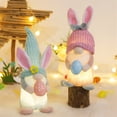 thumbnail image 4 of Lighted Easter Gnomes Plush Decoration, 1PC Spring Bunny Dolls with Egg, LED Glowing Easter Gift for Kids Wife Daughter, Swedish Rabbit Faceless Elf Dwarf Home Table Ornament Tiered Tray Decor, 4 of 8
