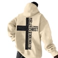 thumbnail image 1 of Men's Blend Solid Color Hooded Sweater with Coconut Print Design Long Sleeve Casual Pullover for Everyday Wear, 1 of 6