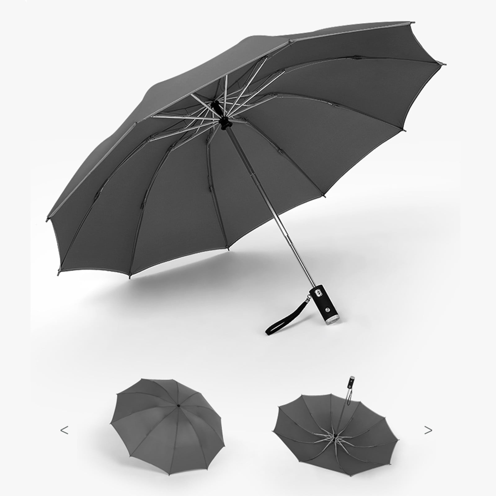 OAVQHLG3B Portable Travel Umbrella Sturdy Compact Umbrella Windproof 10 Ribs Folding Umbrellas