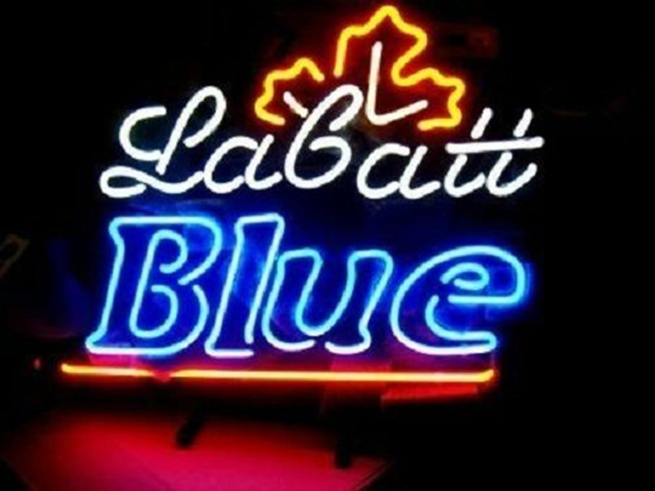 New Labatt Blue Light Bar Cub Decor Artwork Real Glass Neon Light Sign 20"x16" 