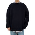 thumbnail image 2 of Neinkie Hommes Pull Couleur Unie Col Rond Manches Longues Anti-Rétréci Extensible Tricot Pull Élastique Automne Pull Hommes Vêtements, 2 of 8