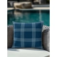 thumbnail image 3 of Outdoor Pillows Waterproof, Blue Checkered Throw Pillows with Inserts Included, Farmhouse Buffalo Plaid Modern Indoor Outdoor Decorative Lumbar Pillow for Bed/Couch/Patio 18"x18", 1Pcs, 3 of 8