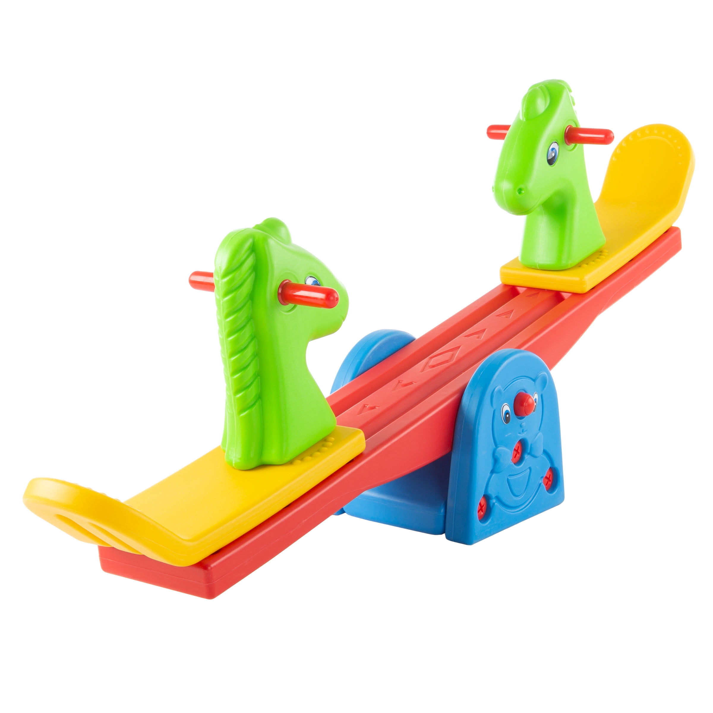Hey Play Teeter Totter with Easy-Grip Handles - Indoor or Outdoor See Saw