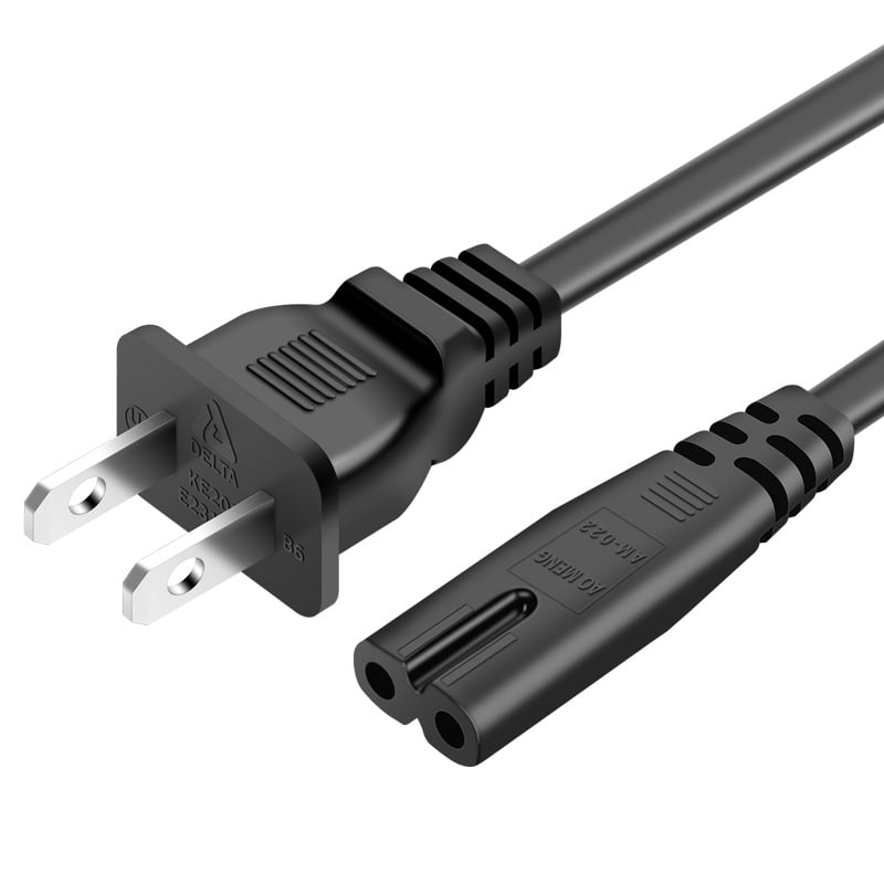 Samsung Lg Tcl Sony Tv Power Cord 3 9 Ft Cable 2 Prong Ac Wall Plug Black Walmart Com
