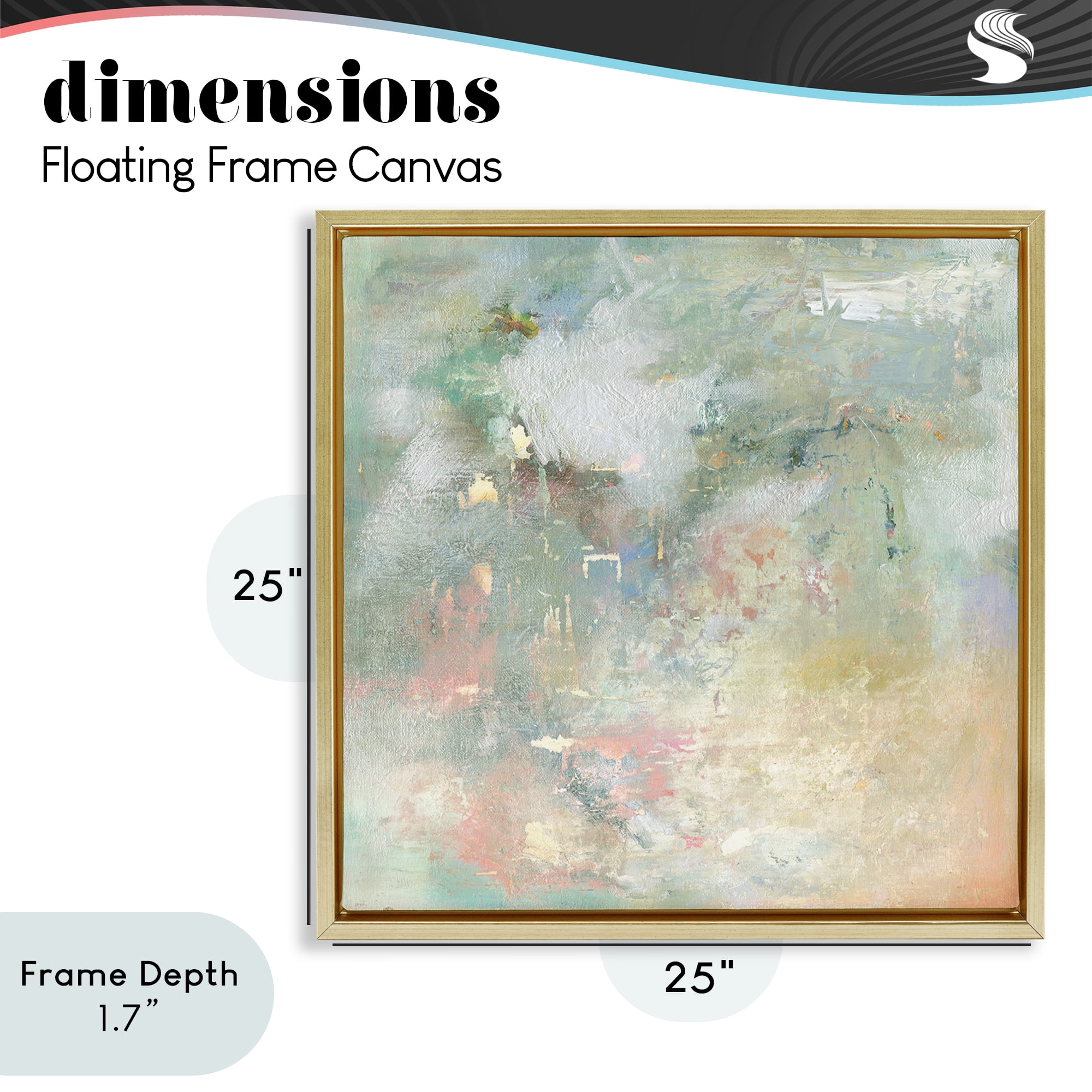 Stupell Industries Ethereal Brushstroke Harmony Gold Framed Floater Canvas Wall Art, design by Carol Robinson