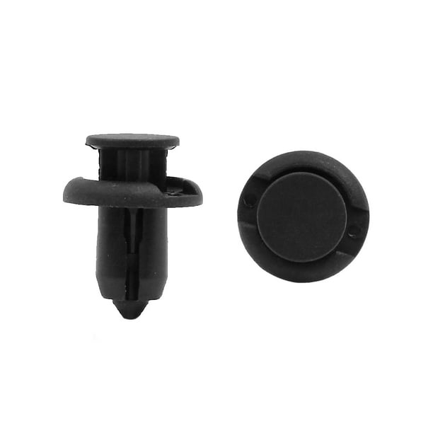 50Pcs 10mmx19mmx14mm Grapas de Plástico Negro Fijación Paragolpes Guardabarros Remaches Cabeza Redonda