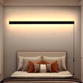 thumbnail image 2 of Modern Plug in Long Wall Sconce, 39" Black Matte LED Wall Lights, 20W Warm White 3000K Acrylic Indoor Wall lamp, with 59" Plug Cable for Bedroom, Living Room, Hallway, 2 of 6
