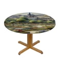 thumbnail image 3 of Acheng Tranquil Garden Scene Round Table Cover 100% Polyester Fiber Table Cloth 38-42, 3 of 8