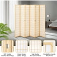 thumbnail image 3 of JOSTYLE Room Divider Wall Shoji Screen, 6 Panel Folding Privacy Screen for Room Separation, Japanese Wood Room Divider Screen, 5.9 Ft, Natural, 3 of 7