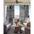thumbnail image 4 of Grey Abstract Blackout Curtains 39 Inches Long for Bedroom, Modern Mottled Art Oil Painting Thermal Insulated Room Darkening Black Out Window Curtain Panels Grommet Drapes for Living Room, 4 of 8