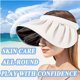 thumbnail image 4 of Sombrero para el sol para mujer, sombrero negro para el sol con protección UV, visera para el sol, sombrero de playa de ala ancha, sombrero con protección solar UPF 50+, adecuado para el ocio al aire libre, viajes en la playa, correr. JM MX-0135189FYD, 4 of 5
