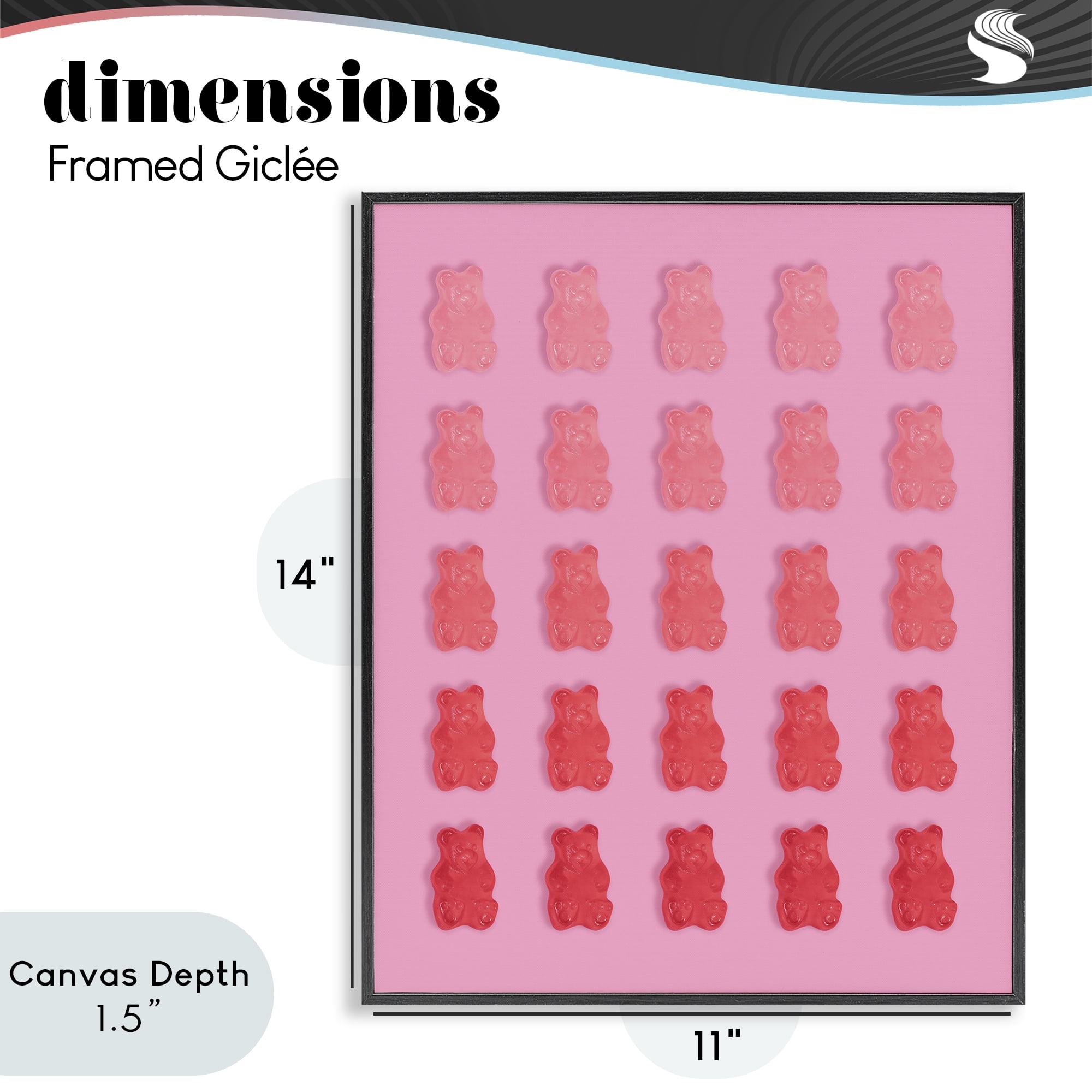 Stupell Industries Pink & Red Bear Gradient Black Framed Giclee Art, design by LISH Creative