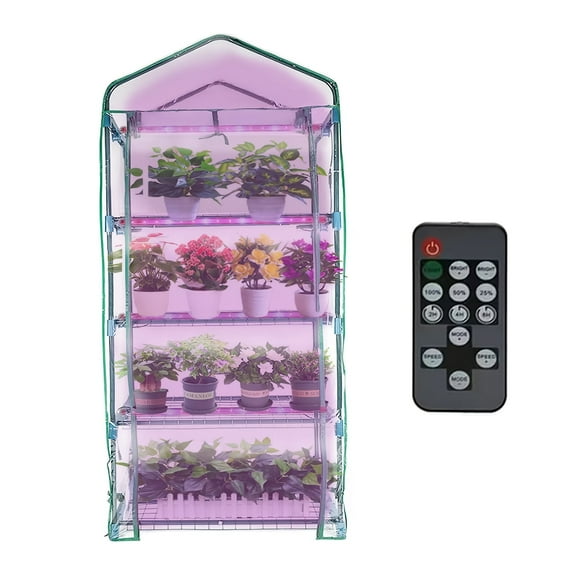 greenhouse,27.5" L×19.6" W×62.9" H Mini Greenhouse with Zippered PVC Cover for Seed Starting Trays,