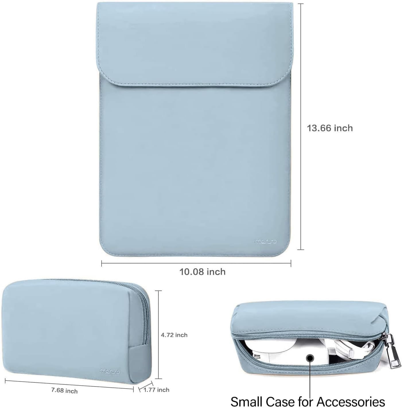 MOSISO 13" Leather Laptop Sleeve Compatible with MacBook/Air/Pro & iPad, Soft Shockproof Case with Accessory Bag