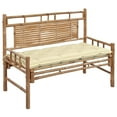 thumbnail image 6 of vidaXL Garden Bench with Multi Color Cushion Bamboo Outdoor Lounge Seating, 6 of 20