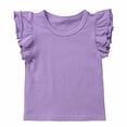 thumbnail image 1 of EYIIYE Baby Girl Ruffle Sleeve T-Shirt Top Basic Tee Summer Outfit, 1 of 5