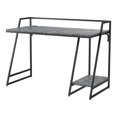 thumbnail image 4 of Meard Metal Writing Desk with USB Ports, Light Gray and Matte Black, 4 of 8