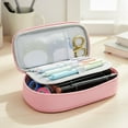 thumbnail image 3 of allydrew Simple Large Capacity Double Compartment Pencil Case, Pencil Pouch for Stationery Tools, Pink, 3 of 5