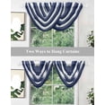 thumbnail image 5 of Navy Blue Ombre Stripe Waterfall Valances for Windows, Abstract Art Modern Blue Striped Kitchen Sheer Valance Curtains, Rod Pocket Elegant Swag Valances for Living Room Bedroom, 47.2"x38.5", 2 Panel, 5 of 8