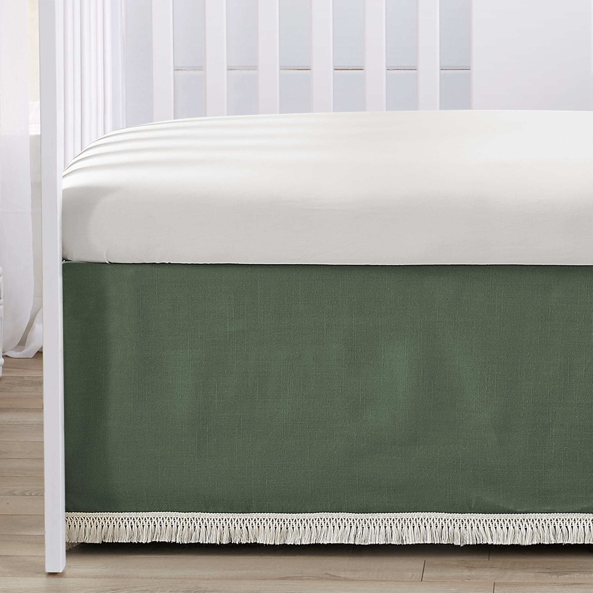 Sweet Jojo Designs Diamond Tuft Green Off White 4 Piece Crib Bedding Set