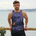 thumbnail image 6 of Gukieu Mystery House Halloween Night Print Men's Quick Dry Fitness Vest, Round Neck Sleeveless Fitness Bodybuilding Top-Medium, 6 of 7