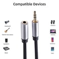 thumbnail image 3 of Cable de extensión de audio de 3,5 mm, macho a hembra, adaptador de audio estéreo Fidelity para PC, portátil, auriculares, 3 of 7