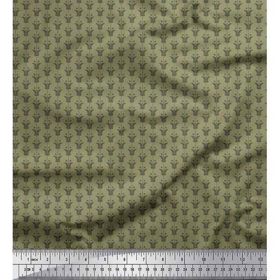 Soimoi Velvet Fabric Stripe & Floral Shirting Print Sewing Fabric Yard 58 Inch Wide