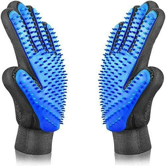 Pet Grooming Glove/Mitts, for Deshedding/Bathing Dogs, Cats, Horses, Rabbits. Soothing and Relaxing Your Pets. Comfortable and Durable. (Red)