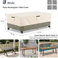 thumbnail image 6 of 84 Inch Rectangular/Oval Patio Table Cover,Heavy Duty Waterproof Outdoor Table Cover Winter, Patio Furniture Covers, Beige, 6 of 7