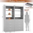 thumbnail image 3 of iSunirm 42.5'' Closet System with 8 Drawers, Walk-in Closet Organizers and Storage System with Shelves for Closet, Bedroom, Gray, 2 Packs, 3 of 7