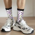 thumbnail image 6 of Vsdgher Lavender Flowers Crew Socks for Men & Women, Breathable Casual Athletic Ankle Socks, 6 of 6