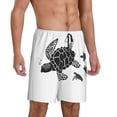 thumbnail image 2 of Balery Family Of Sea Turtles Pantalones cortos de pijama de punto de algodón para hombre con cinturilla y bolsillos-Medium, 2 of 6